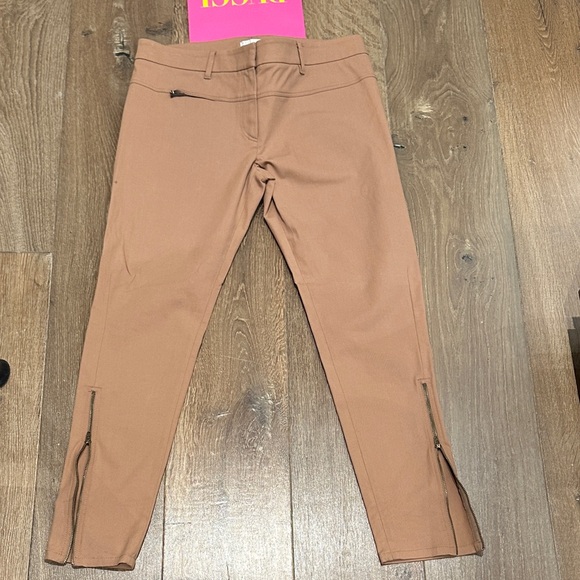 Womans Brunello Cucinelli Tan Pants with Zipper Details